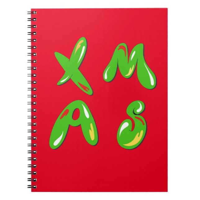Xmas Bubble Text       Notebook (Front)