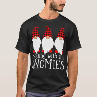 Xmas Buffalo Plaid Pajama Hanging With My Gnomies  T-Shirt
