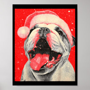 Xmas Bulldog Christmas Dog Poster
