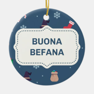 xmas buona Befana Ceramic Tree Decoration