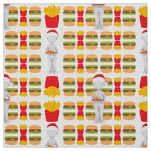 xmas burger santa claus fabric