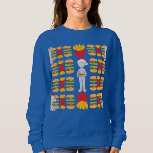xmas burger santa claus sweatshirt
