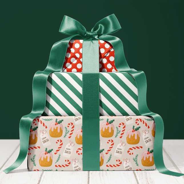 Xmas Cake Pattern Cute Holiday Christmas Wrapping Paper Sheet (Creator Uploaded)