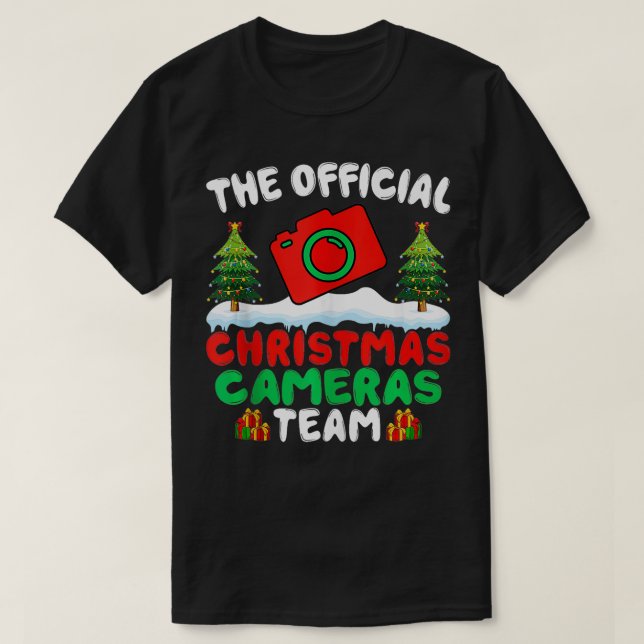 Xmas Camera Team Photographer Cameraman Christmas  T-Shirt (Design Front)