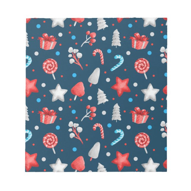 Xmas Candy And Star Notepad (Front)