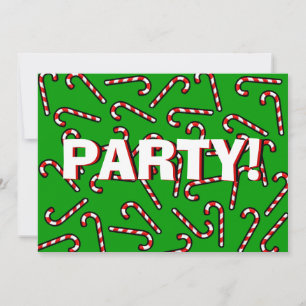 Xmas Candy Canes Invitation