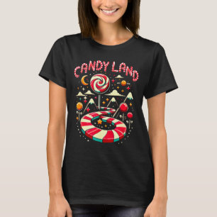 Xmas Candy Land Rainbow Trail Candy Cane Merry Chr T-Shirt