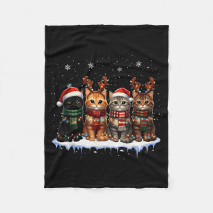Xmas Cat Meowy Christmas Cute For Men Woman Kid Ca Fleece Blanket