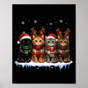 Xmas Cat Meowy Christmas Cute For Men Woman Kid Ca Poster