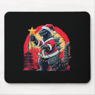 Xmas Christmas Santazilla Funny Holiday Monster Di Mouse Pad