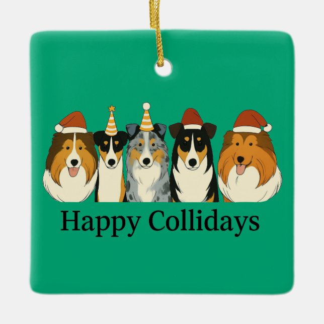 Xmas Collie Ornaments  (Front)