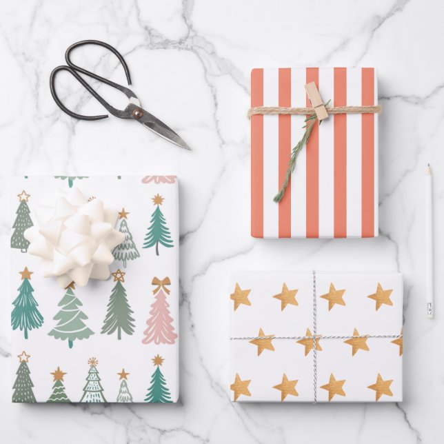 Xmas Coloured Noel Christmas Wrapping Paper Sheet (Front)