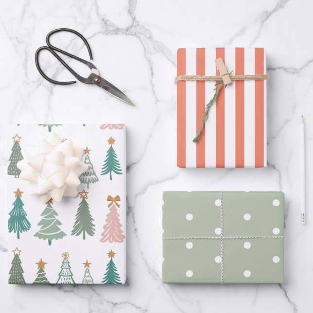 Xmas Coloured Noel Christmas Wrapping Paper Sheet (Front)