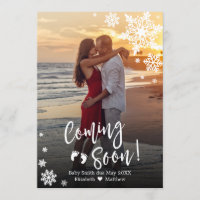 Xmas Coming Soon Photo Pregnancy Announcement