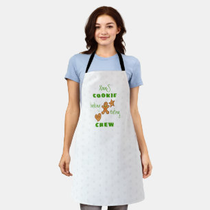 XmaS Cookie Baking&Eating Crew-Green text Apron