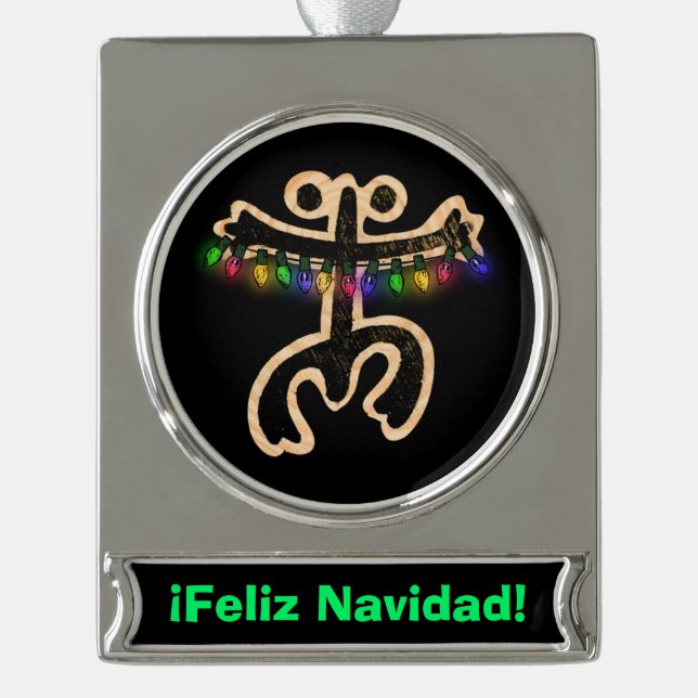 Xmas Coqui Taino Banner Ornament (Front)