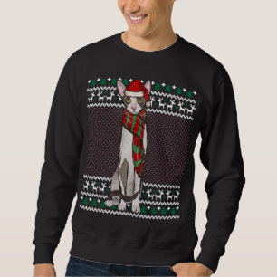 Xmas Cornish Rex Cat Santa Hat Ugly Christmas Sweatshirt