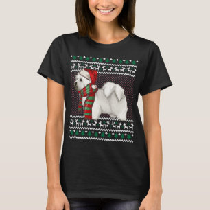 Xmas Coton de Tulear Dog Santa Hat Ugly Christmas T-Shirt