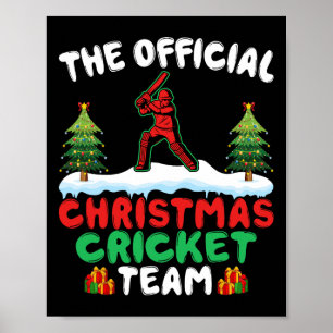 Xmas Cricket Player Coach - Funny Cricket Lover Ch Poster