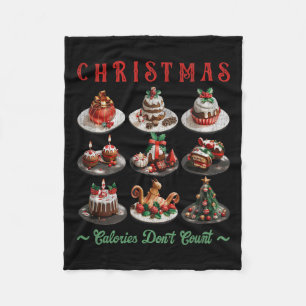 Xmas Cupcakes Christmas Calories Don’t Count Healt Fleece Blanket