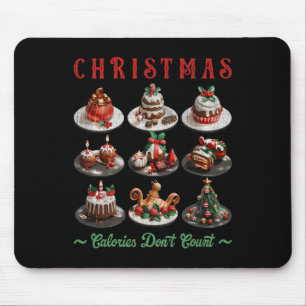 Xmas Cupcakes Christmas Calories Don’t Count Healt Mouse Pad