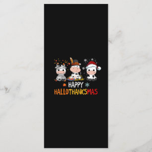 Xmas Cute Cow Halloween Thanksgiving Happy Menu