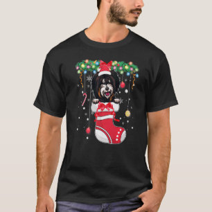Xmas Cute Tibetan Terrier Dog in Christmas Stocki T-Shirt