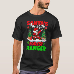 Xmas Dabbing Santa S Favourite Forest Ranger Chris T-Shirt