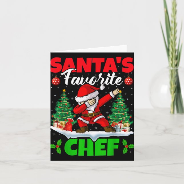 Xmas Dabbing Santas Favorite Chef Christmas T Shir Card (Front)