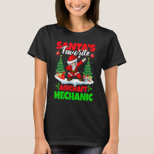 Xmas Dabbing Santa's Favourite Aircraft Mechanic C T-Shirt