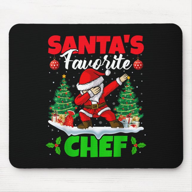 Xmas Dabbing Santa's Favourite Chef Christmas  Mouse Pad (Front)