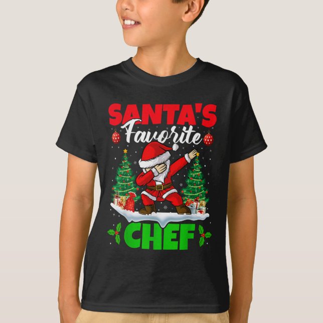 Xmas Dabbing Santa's Favourite Chef Christmas  T-Shirt (Front)