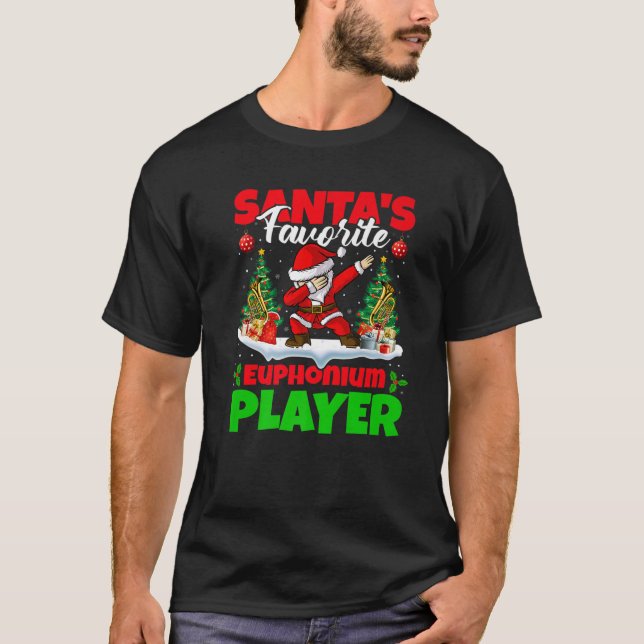 Xmas Dabbing Santa's Favourite Euphonium Player Ch T-Shirt (Front)