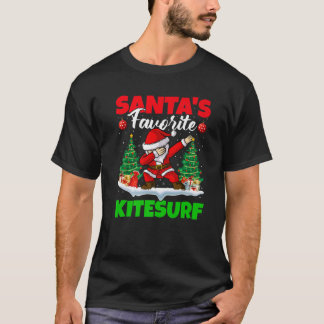 Xmas Dabbing Santa's Favourite Kitesurf Christmas T-Shirt