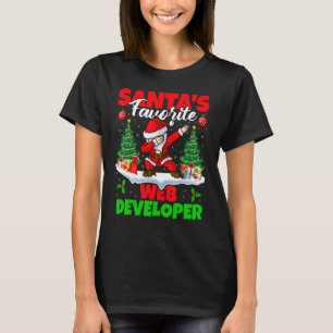 Xmas Dabbing Santa's Favourite Web Developer Chris T-Shirt