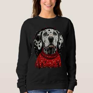 Xmas Dalmatian Santa on Christmas Dalmatian Sweatshirt