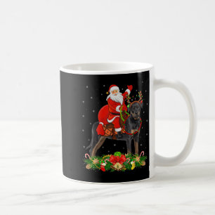 Xmas Decor Funny Santa Riding Rottweiler Dog Chris Coffee Mug