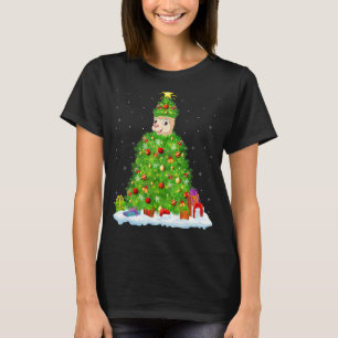 Xmas Decorations Lights Santa Alpaca Christmas Tre T-Shirt