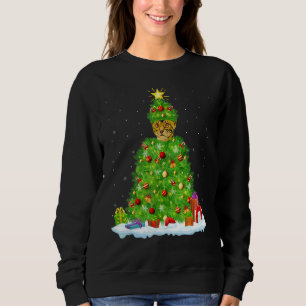 Xmas Decorations Lights Santa Bengal Cat Christmas Sweatshirt
