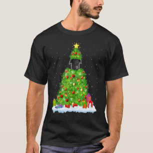 Xmas Decorations Lights Santa Borzoi Dog Christmas T-Shirt