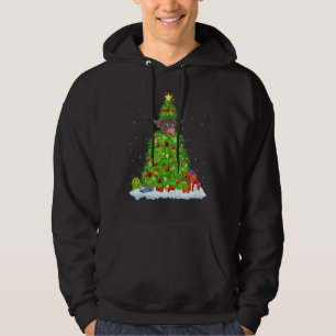 Xmas Decorations Lights Santa Buffalo Christmas Tr Hoodie