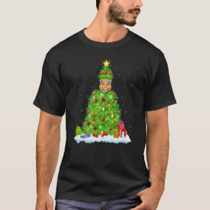 Xmas Decorations Lights Santa Camel Christmas Tree T-Shirt