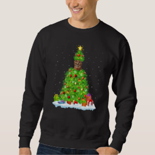 Xmas Decorations Lights Santa Caracal Christmas Tr Sweatshirt
