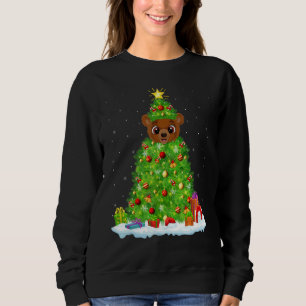 Xmas Decorations Lights Santa Grizzly Bear Christm Sweatshirt