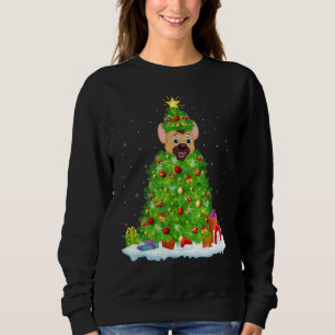 Xmas Decorations Lights Santa Hyena Christmas Tree Sweatshirt