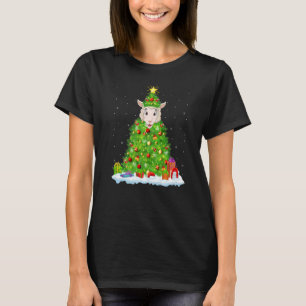 Xmas Decorations Lights Santa Lambs Christmas Tree T-Shirt
