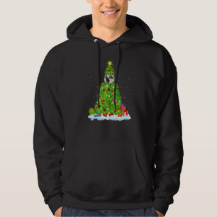 Xmas Decorations Lights Santa Sloth Christmas Tree Hoodie