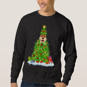 Xmas Decorations Lights Santa Walrus Christmas Tre Sweatshirt