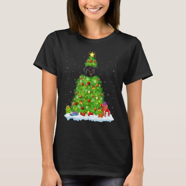Xmas Decorations Santa Doberman Pinscher Dog Chris T-Shirt (Front)