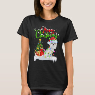 Xmas Decorations Santa Maltese Dog Christmas T-Shirt